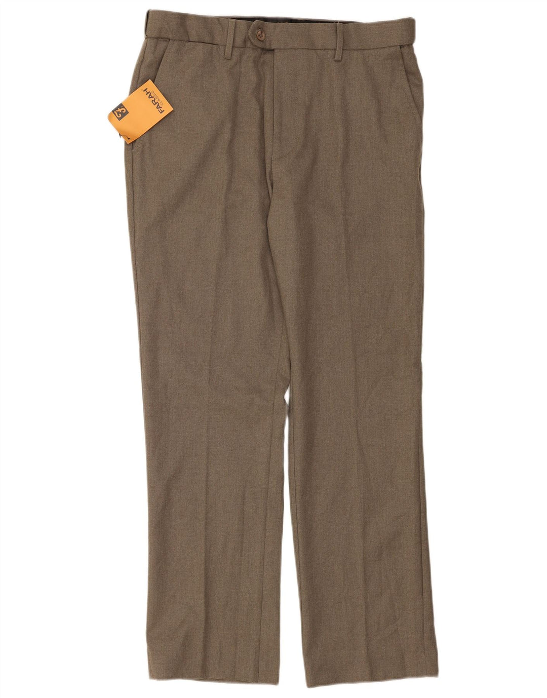 Farah Mens Classic Fit Straight Suit Trousers  W34 L31 Brown Polyester