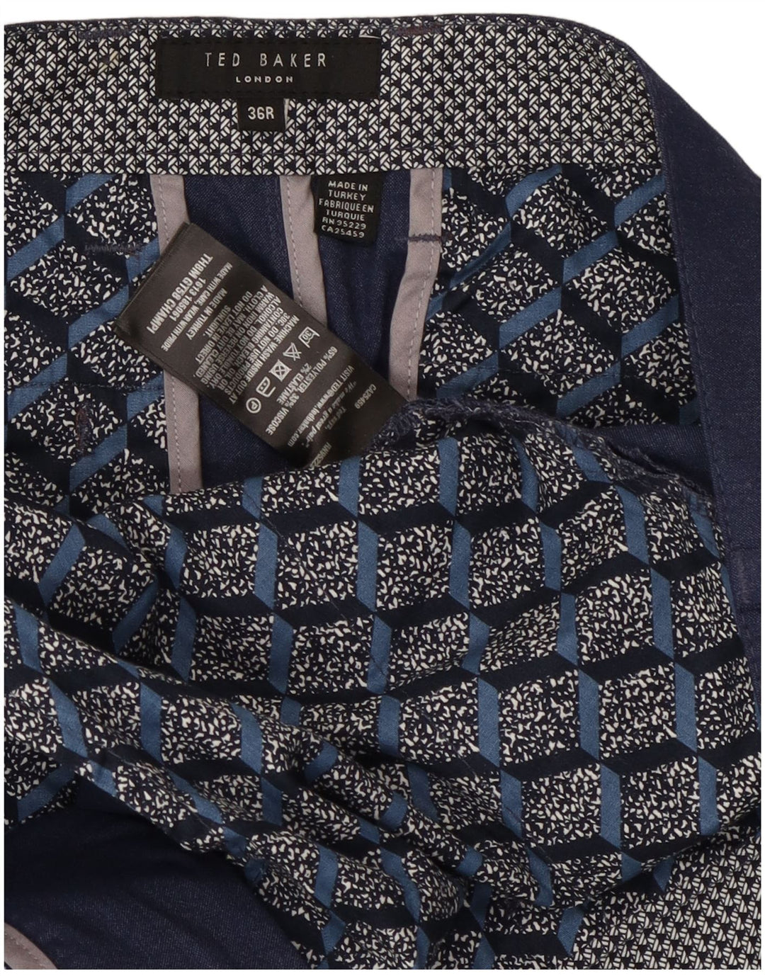 Ted Baker Slim-Anzughose für Herren, W36, L28, Marineblau, Polyester