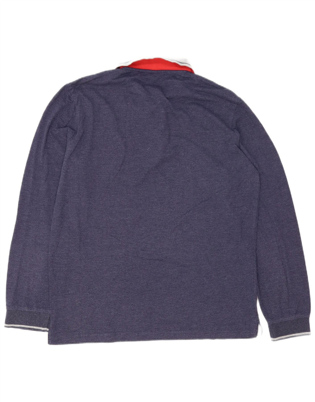Champion Mens Long Sleeve Rugby Polo Shirt Medium Navy Blue
