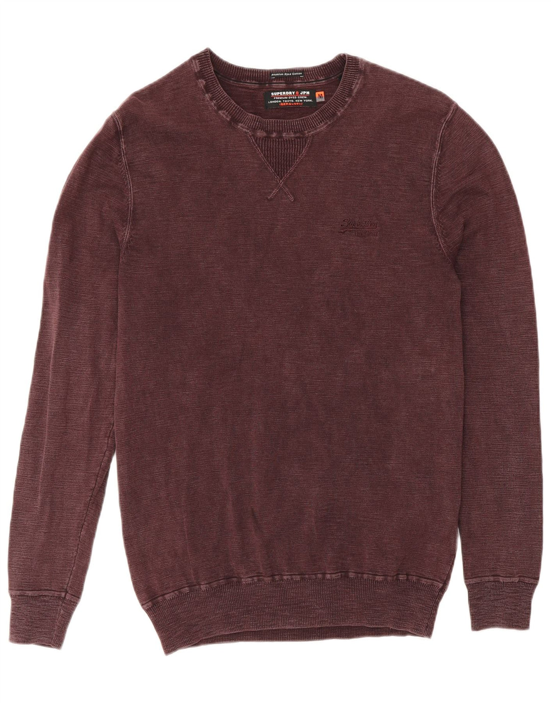 Felpa da uomo Superdry Maglione in cotone bordeaux medio