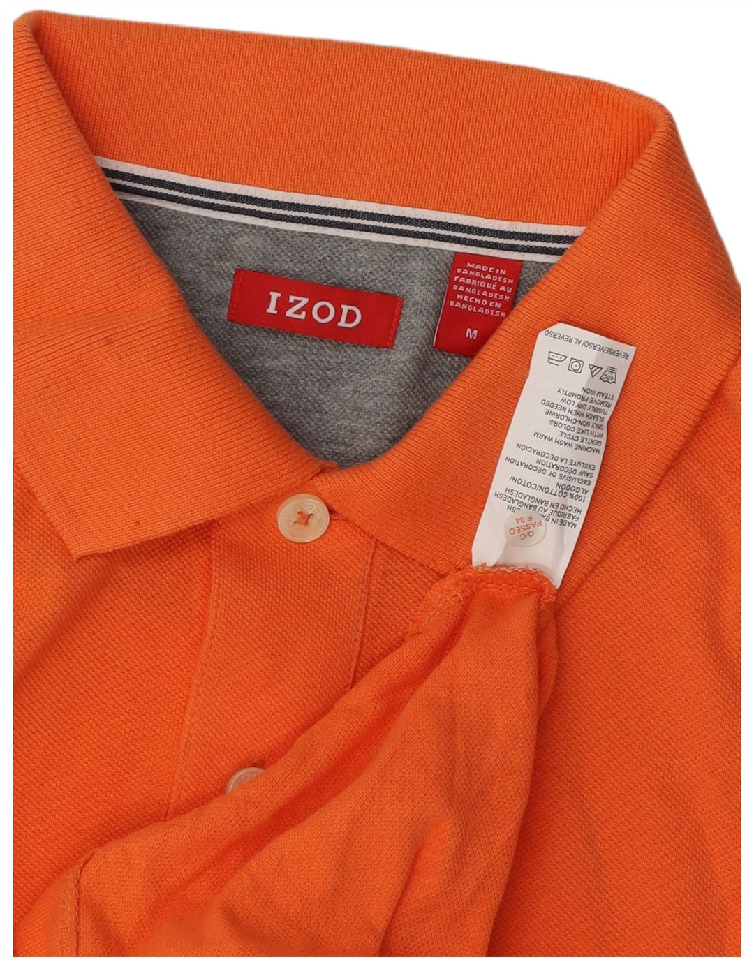IZOD Mens Polo Shirt Medium Orange Cotton