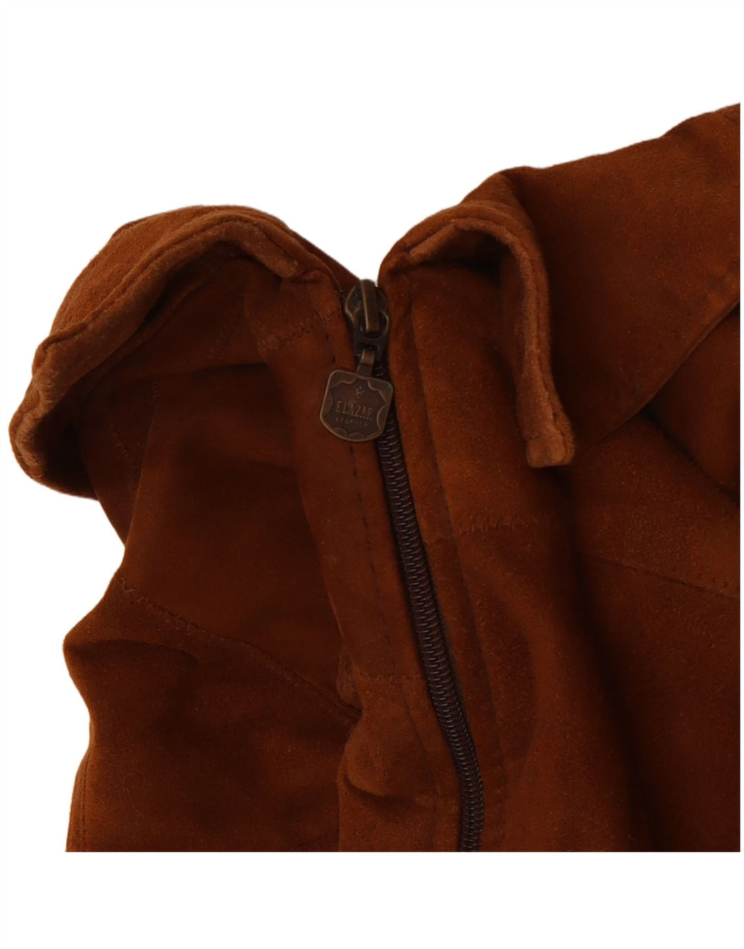 Vintage Womens Suede Gilet UK 14 Medium Brown Leather