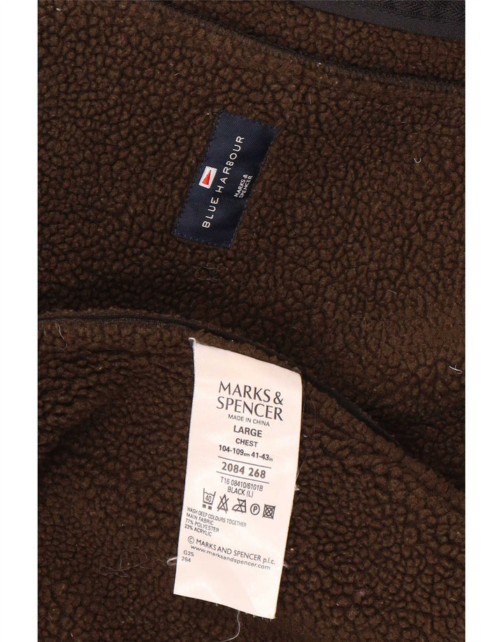 Marks & Spencer Veste Sherpa Blue Harbour pour homme UK 40 Large Noir Polyester