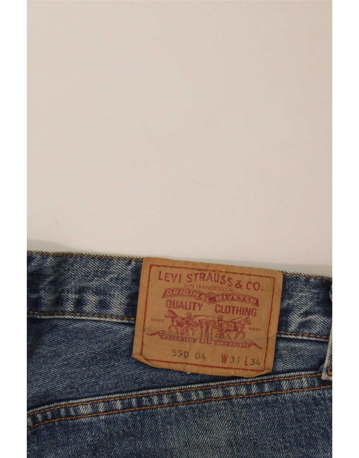 Levi's Womens 590 Straight Jeans W31 L32 Blue Cotton