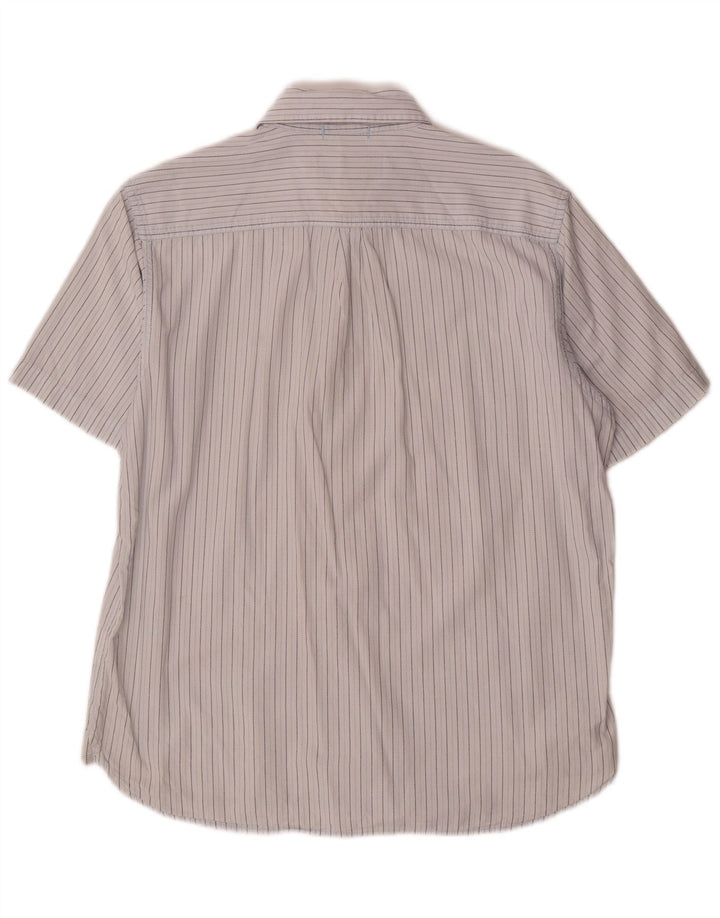 WRANGLER Mens Short Sleeve Shirt Medium White Striped
