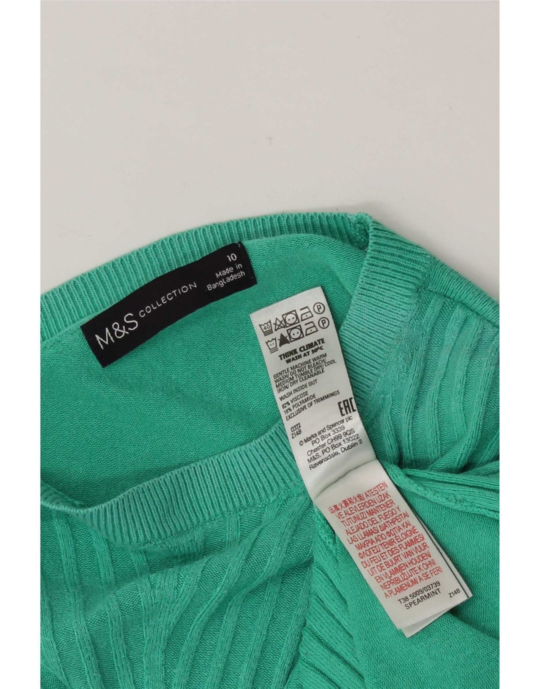 Blusa feminina Marks & Spencer UK 10 pequena viscose verde