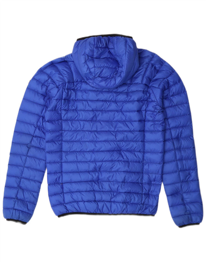 SUPERDRY Herre Core Polstret hættejakke UK 36 Lille blå nylon