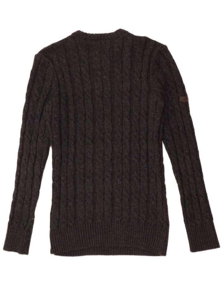 Superdry Mens Crew Neck Jumper Sweater XL Grey Acrylic