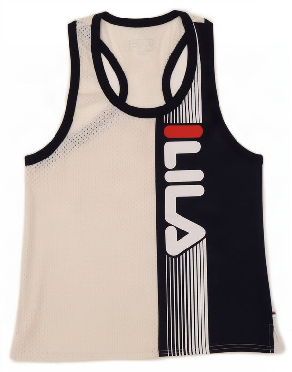 Fila Mens Graphic Vest Top Small White Colourblock Polyester