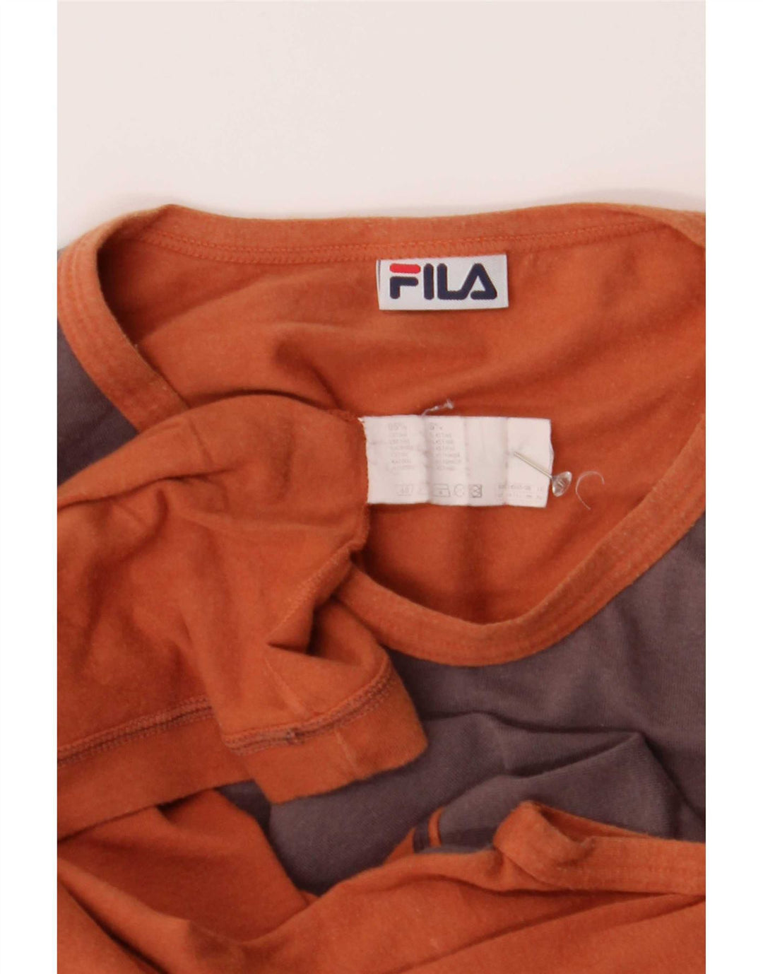 Canotta da uomo Fila Small in cotone color block marrone