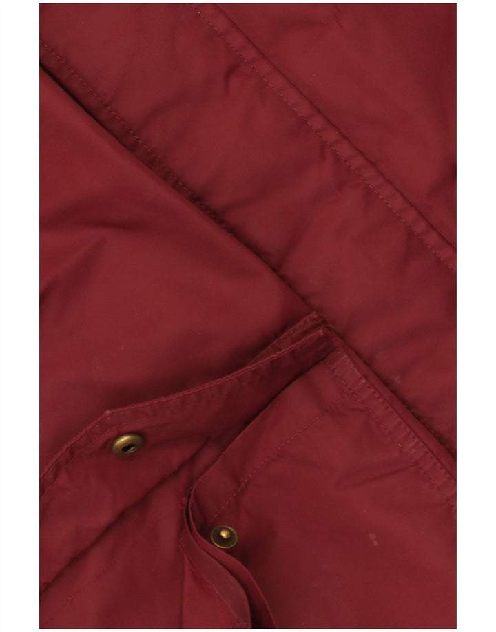 Vans Mens Hooded Parka Jacket UK 38 Medium Burgundy Nylon