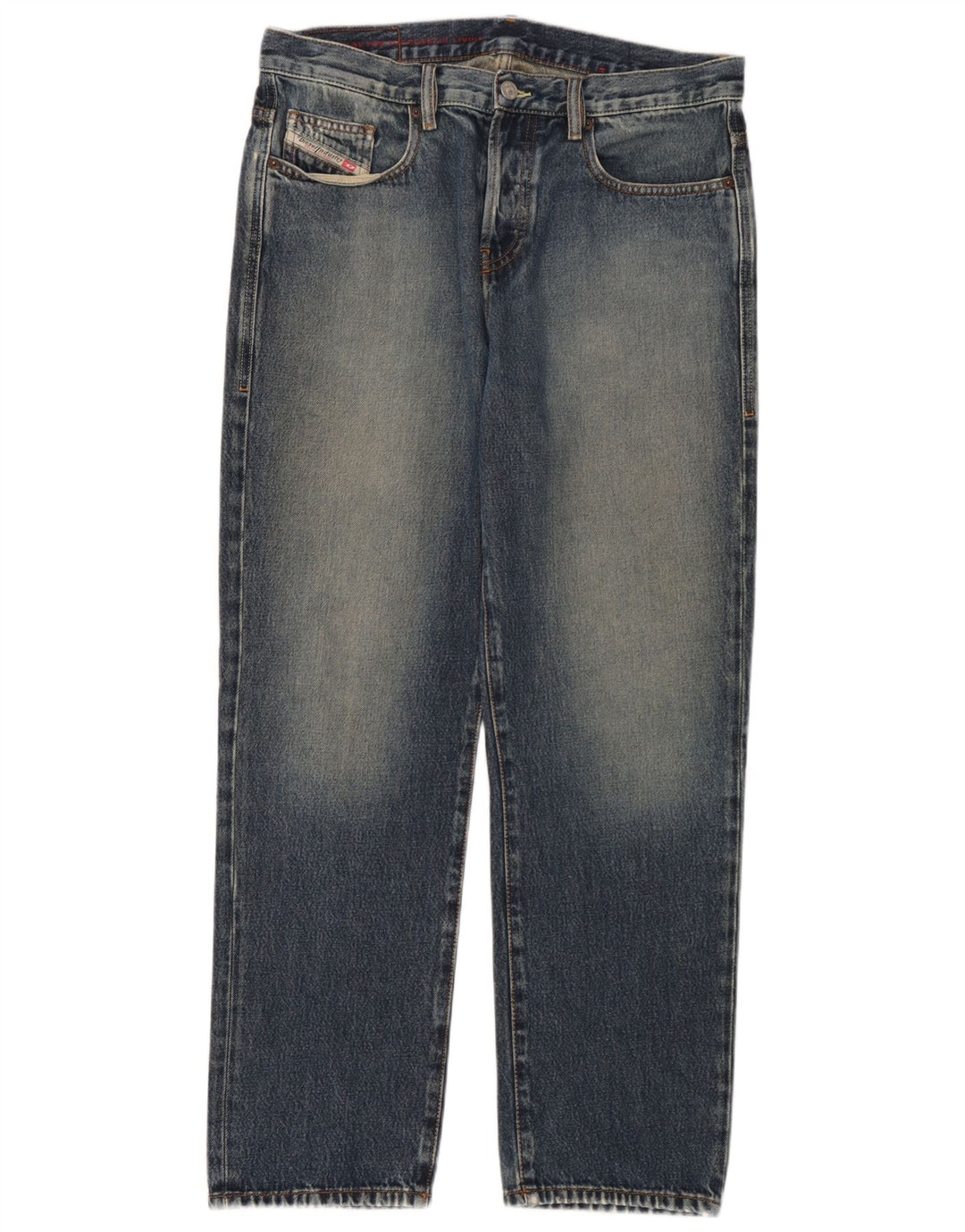 Diesel Mens Straight Jeans W32 L30 Blue Cotton