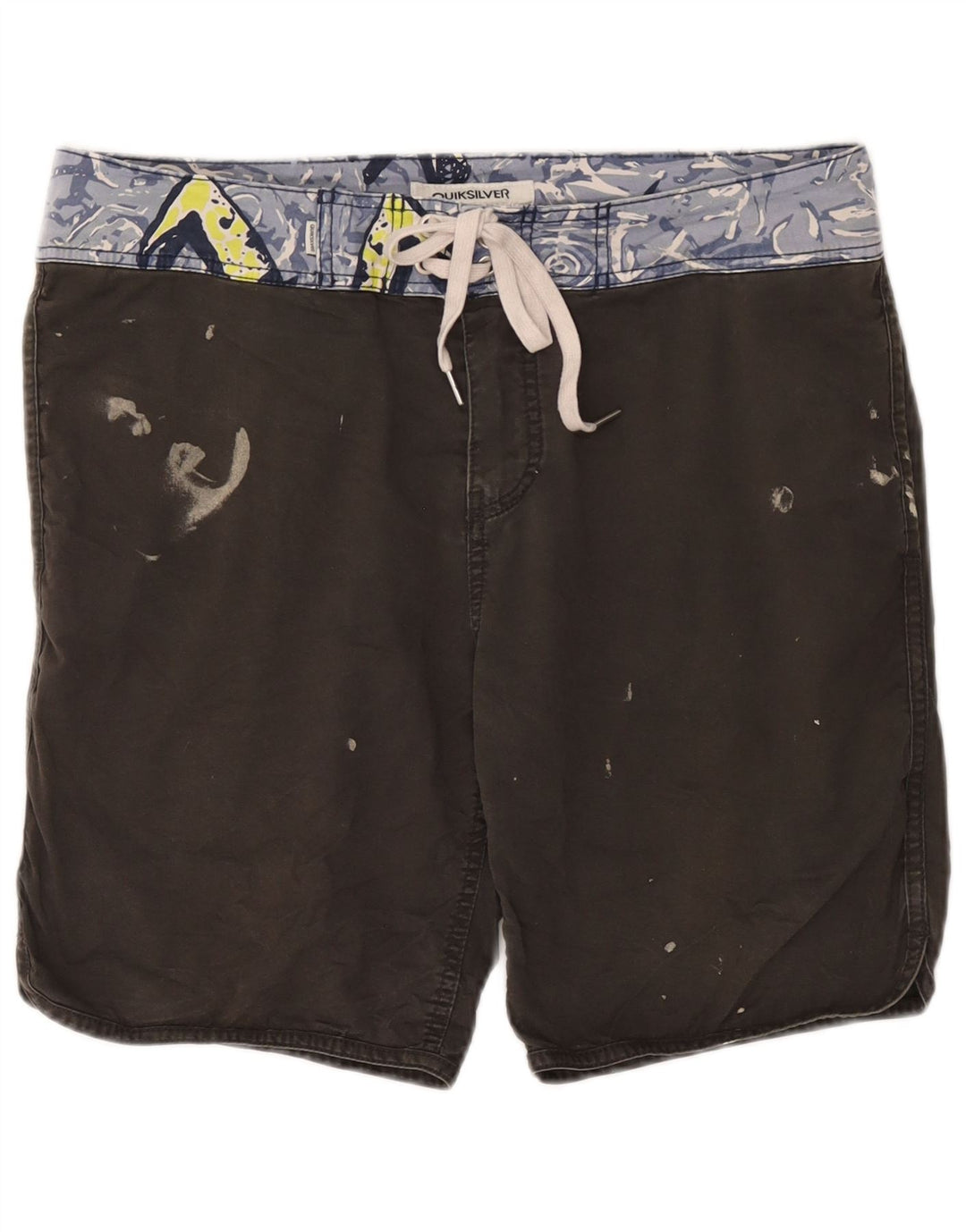 Quiksilver Mens Graphic Swimming Shorts Medium  Grey Cotton