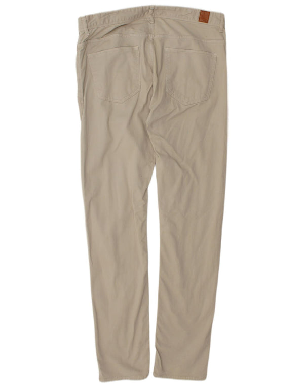 Zara Mens Skinny Casual Pantalones EU 42 Large W32 L32 Algodón Beige