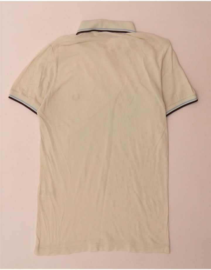 Fred Perry Mens Polo Shirt Small Green Striped Cotton