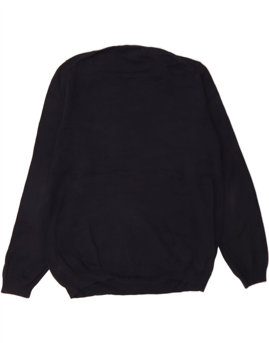 EDDIE BAUER Mens V-Neck Jumper Sweater XL Navy Blue Cotton Vintage Eddie Bauer and Second-Hand Eddie Bauer from Messina Hembry 