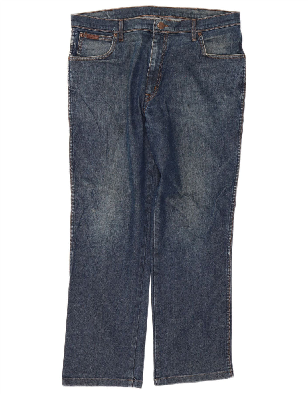 Wrangler Mens Texas Stretch Straight Jeans W38 L29 Blue Cotton