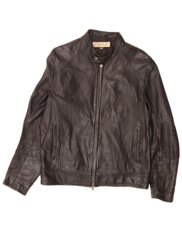 Bata Herren Bomber-Lederjacke IT 50 Medium Schwarz