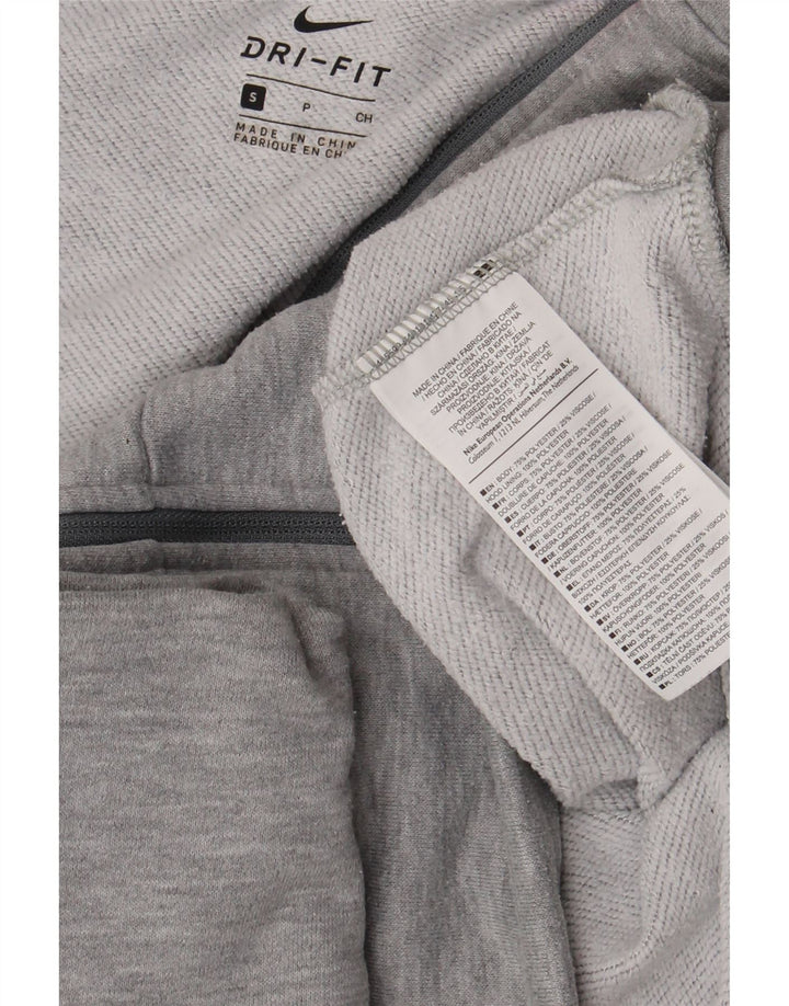 Nike Womens Dri Fit Oversized Zip Hoodie Sweater UK 10 Small Grey Polyester