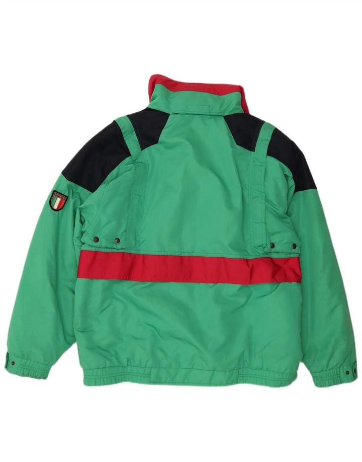 Norway Mens Hooded Ski Jacket IT 52 XL Green Colourblock Polyester