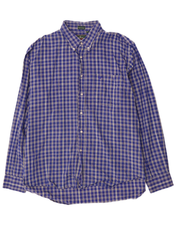 Camisa masculina Ascot Sports 2XL algodão xadrez azul