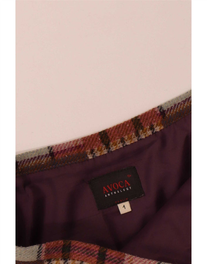Avoca Mini-jupe femme Medium W30 marron patchwork laine