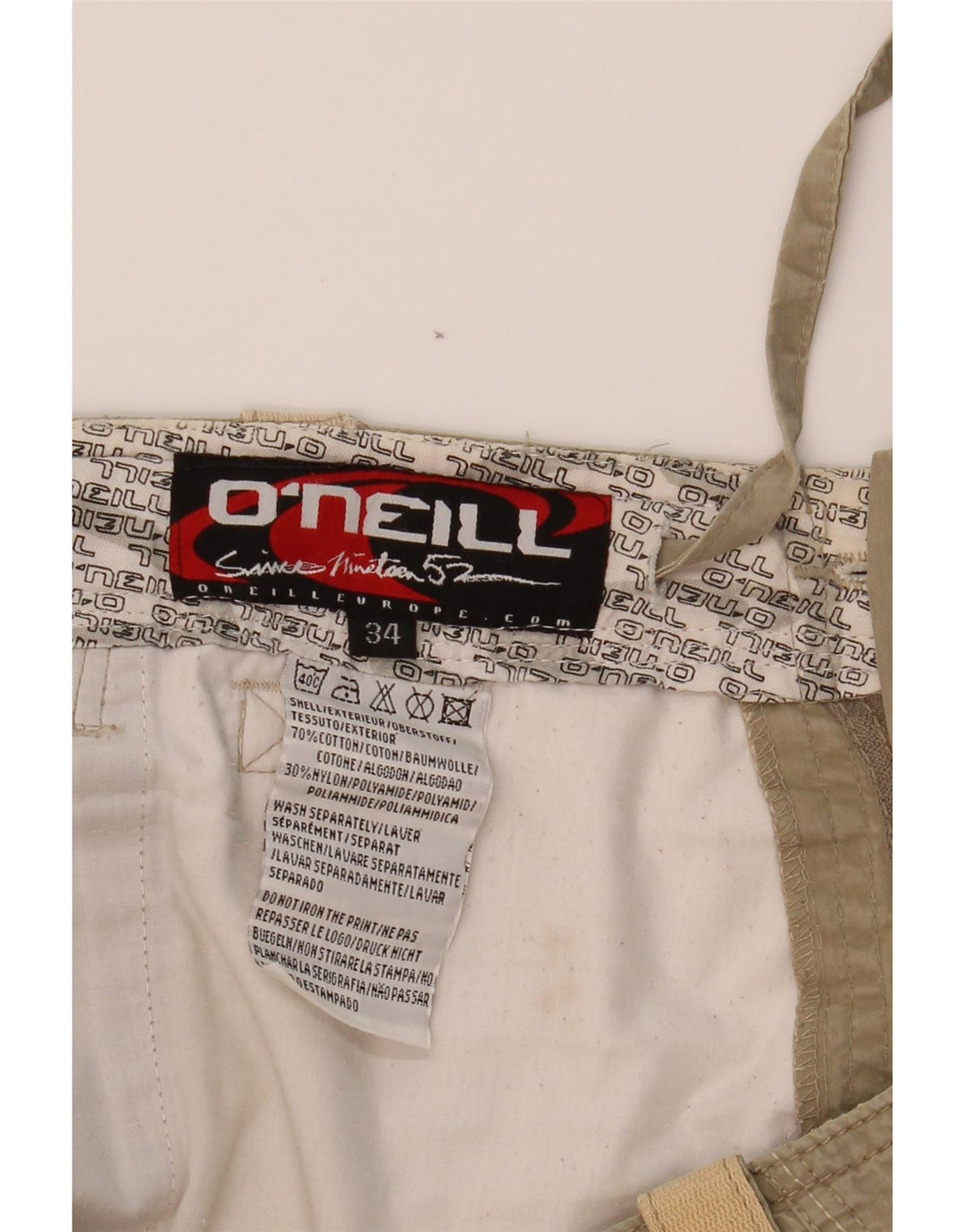 O'NEILL Mens Capri Cargo Trousers W34 L19 Beige Cotton