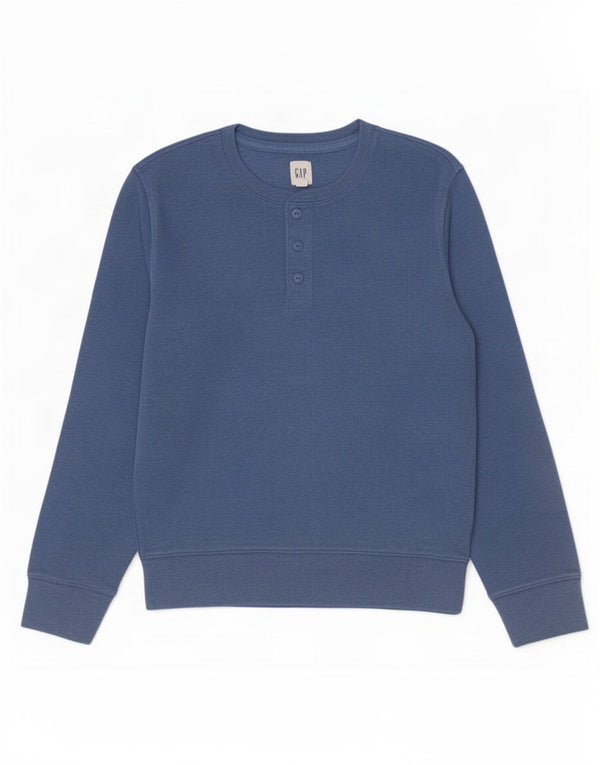 Camiseta Gap Hombre Manga Larga Algodón Azul Medio