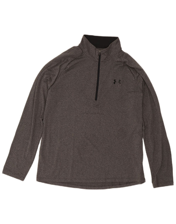 Maglia da ginnastica Under Armour da uomo con zip e collo, grande, grigia