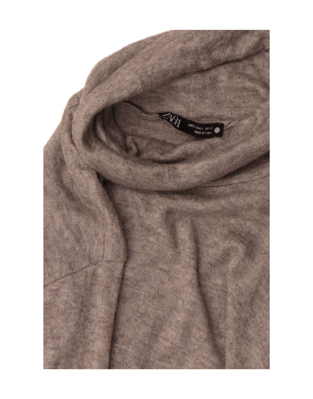 Zara Womens Roll Neck Jumper Sweater UK 16 Large Grey