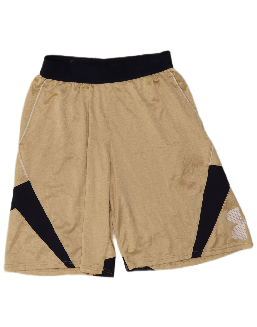Under Armour Mens Graphic Sport Shorts Large Gold Colourblock Polyester