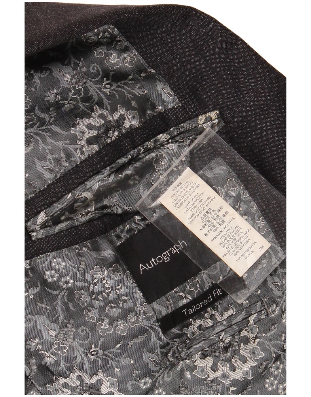 Giacca blazer a 2 bottoni Autograph da uomo Marks & Spencer IT 56 3XL a quadri neri