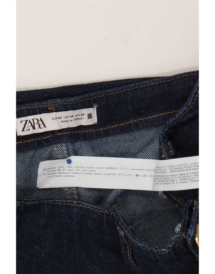 Zara Dame Bootcut Jeans EU 42 Large W32 L27 Marineblå Bomuld