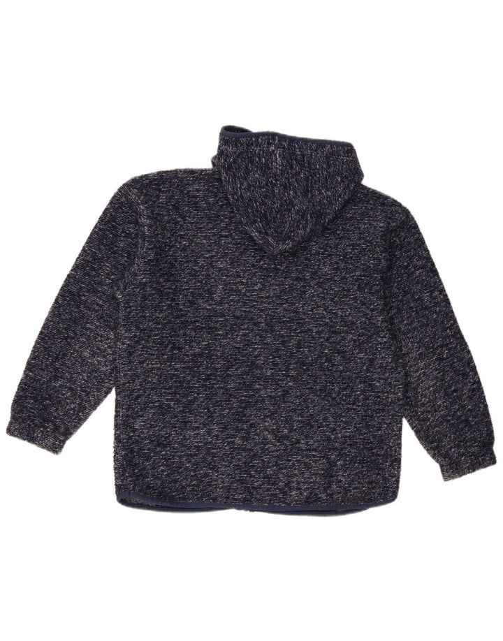 Invicta Womens Zip Hoodie Sweater UK 12 Medium Navy Blue Flecked Polyester