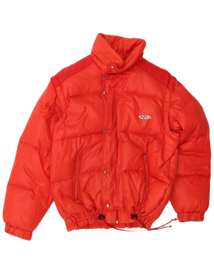 MC ROSS Mens Loose Fit Padded Jacket IT 44 XS Red Polyamide