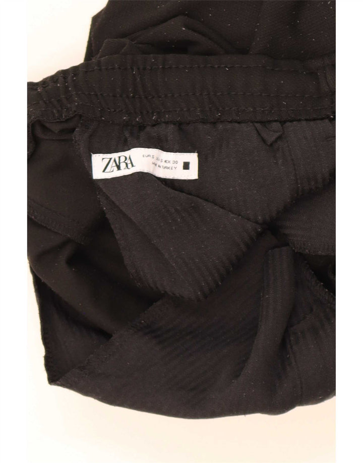 Zara Mens Tracksuit Trousers Small Black Polyester