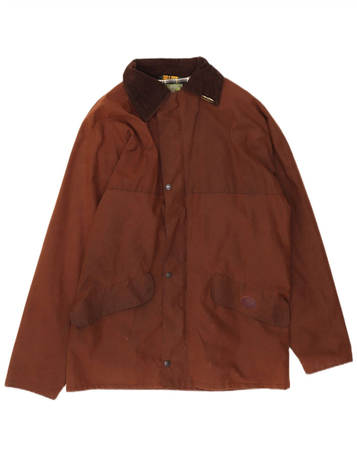 Oxford Mens Waxed Cotton Jacket UK 38 Medium Brown
