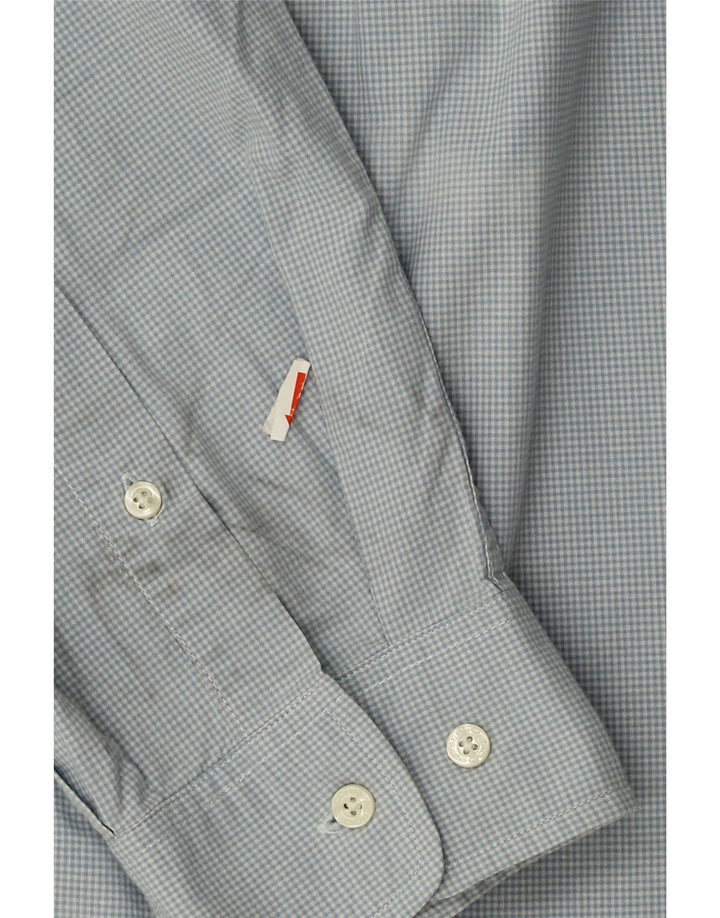 SERGIO TACCHINI Mens Shirt 2XL Blue Gingham Cotton