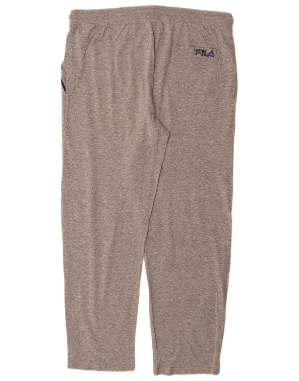 Fila Womens Tracksuit Trousers UK 14 Large Grey Flecked Cotton