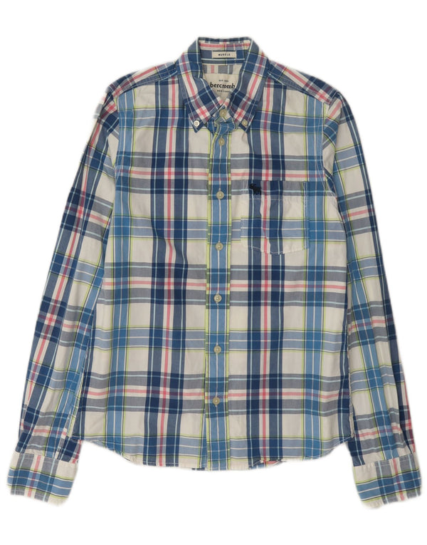 Abercrombie & Fitch Boys Muscle majica 14-15 godina XL plavi karirani pamuk