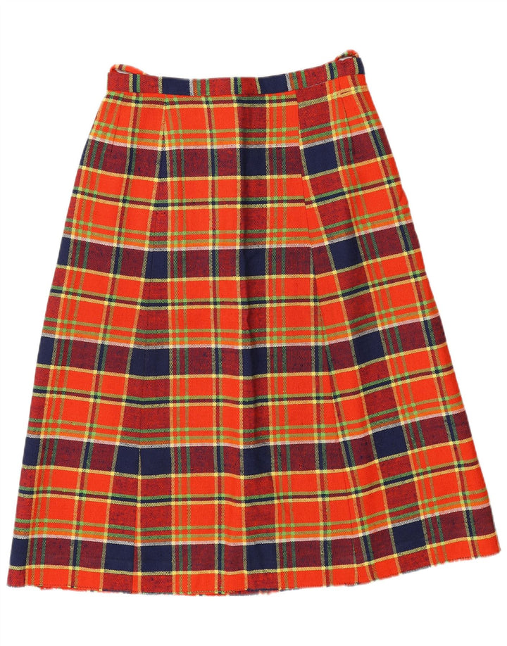 Vintage Womens A-Line Skirt W28 Medium Red Plaid