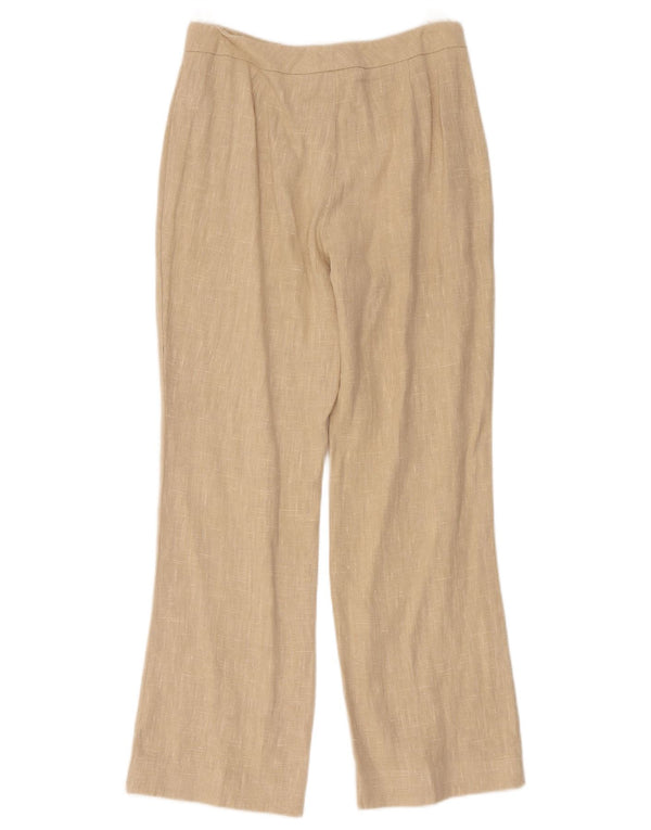 Sasha Pantalon décontracté droit taille haute pour femme UK 12 Medium W30 L27 Beige