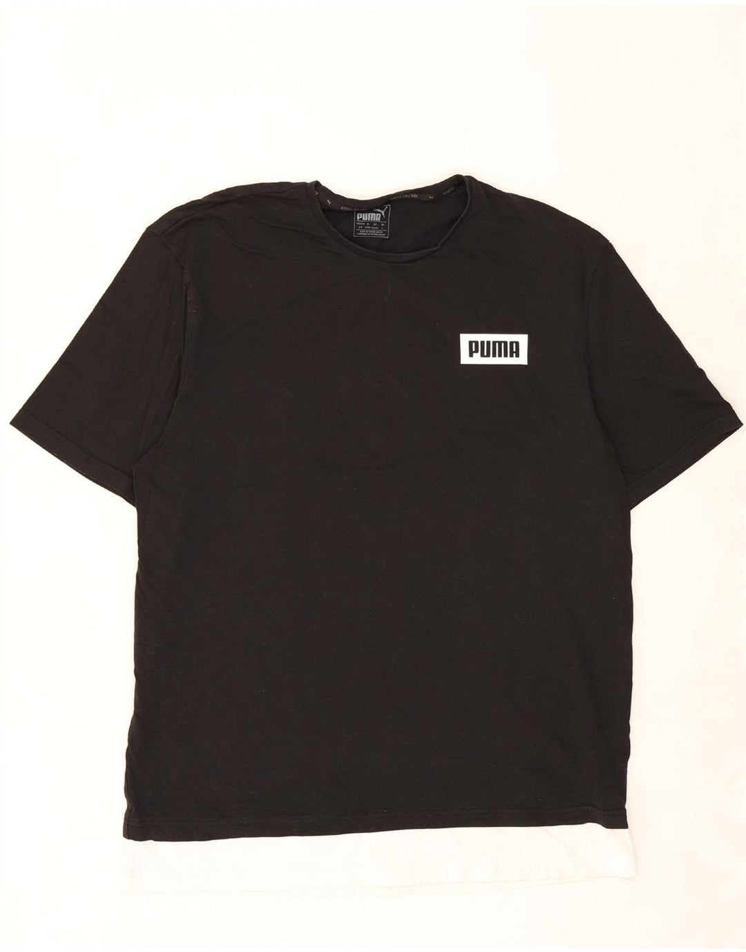 PUMA Mens Graphic T-Shirt Top Large Black Cotton Vintage Puma and Second-Hand Puma from Messina Hembry 