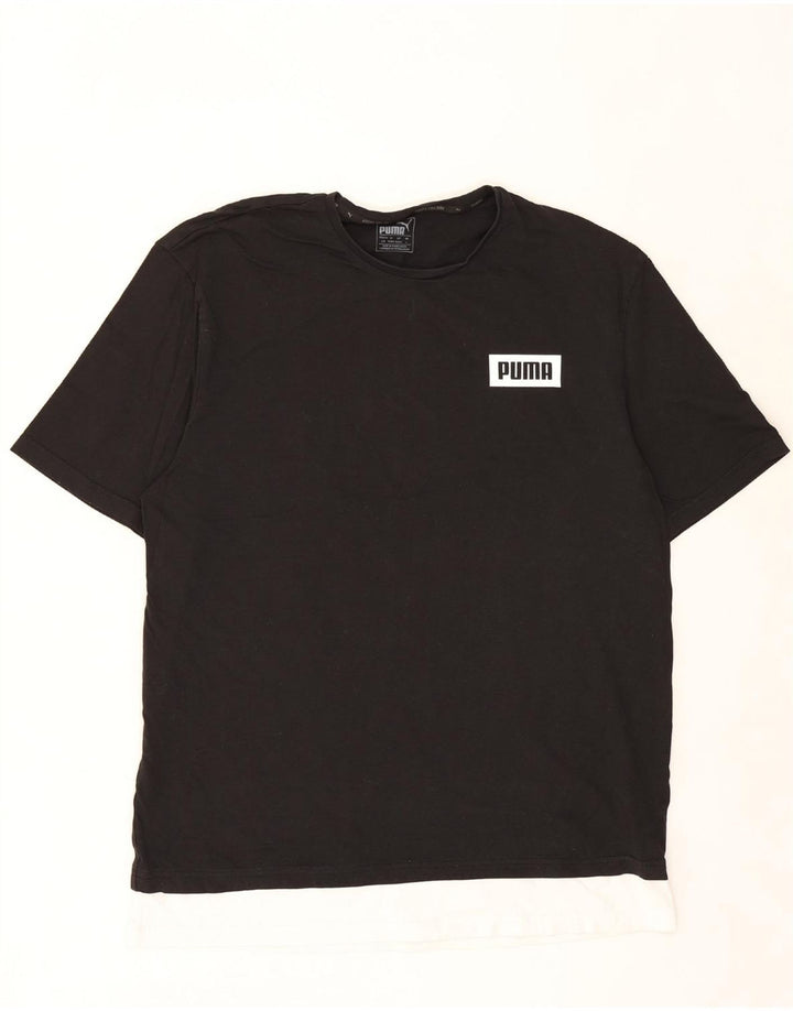 PUMA Mens Graphic T-Shirt Top Large Black Cotton Vintage Puma and Second-Hand Puma from Messina Hembry 
