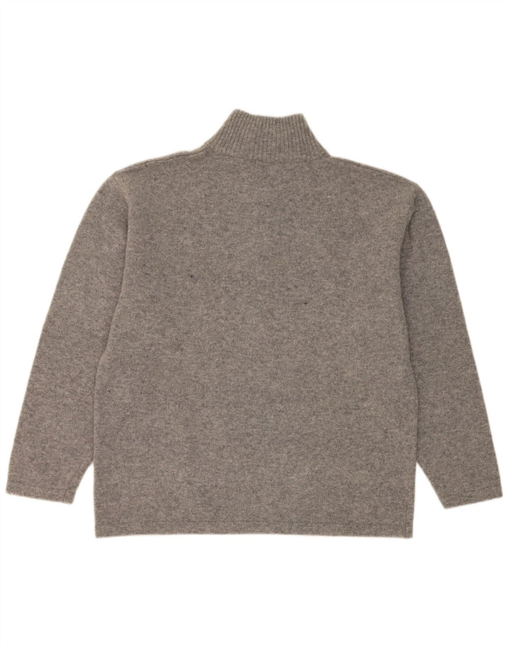 Kappa Mens Zip Neck Jumper Sweater 2XL Grey Flecked Virgin Wool