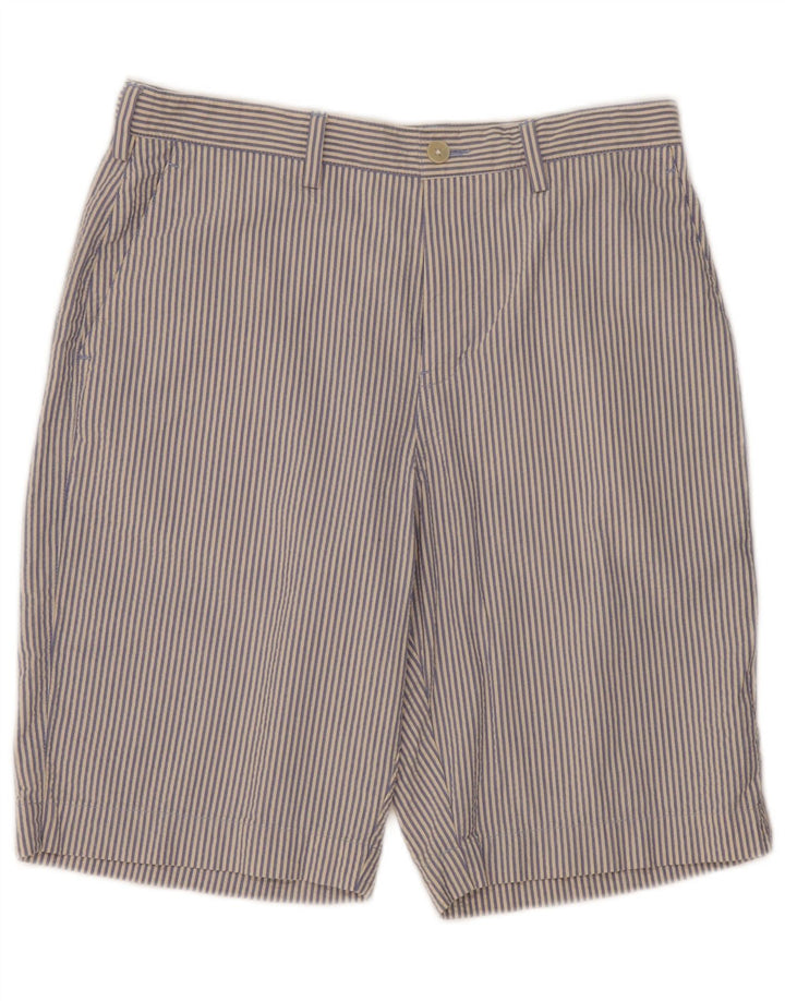 Marks & Spencer Chino Shorts til mænd W32 Medium Blue Pinstripe Bomuld