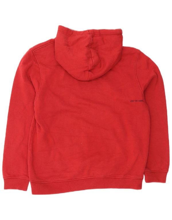 Animal Mens Graphic Hoodie Jumper Large Red Cotton