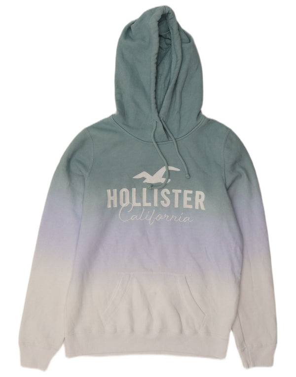 Jumper com capuz feminino Hollister UK 14 algodão colorblock cinza médio