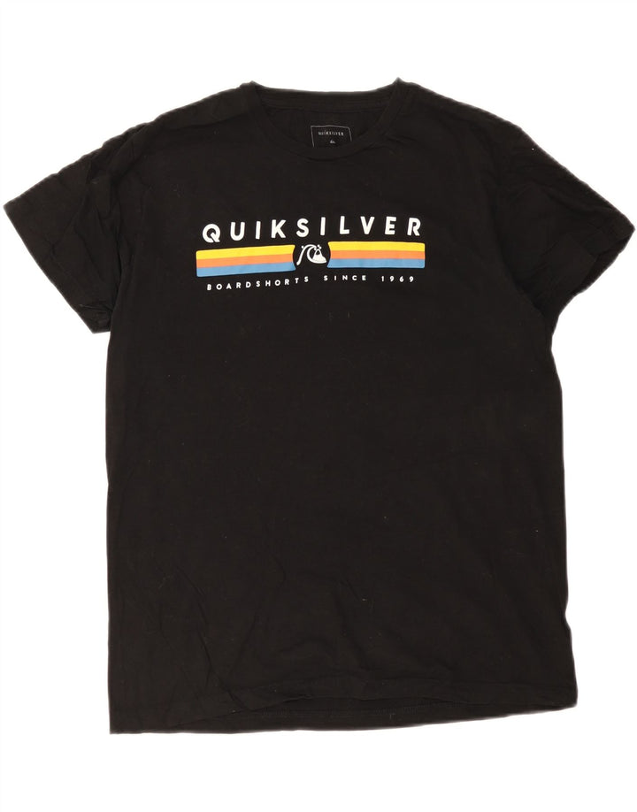 Quiksilver Mens Graphic T-Shirt Top Medium Black Cotton