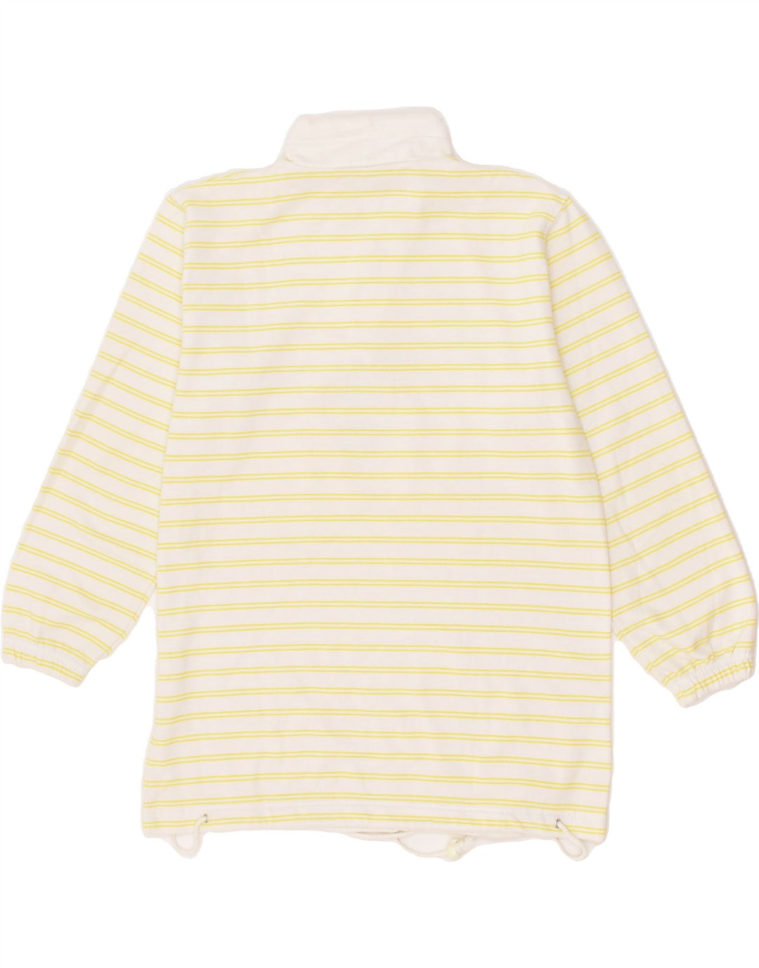 VINTAGE Womens Zip Neck Sweatshirt Jumper Size 38/40 Medium White Striped | Vintage Vintage | Thrift | Second-Hand Vintage | Used Clothing | Messina Hembry 